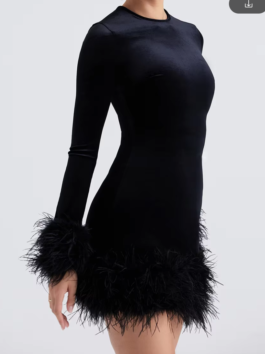 Black Glam Winter Dress 24