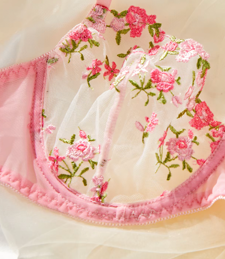 Pink lingerie flower set